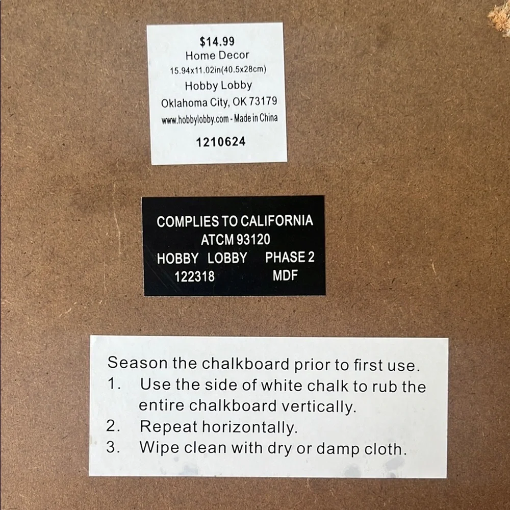 Like new Hobby Lobby Rustic Brown Chalkboard bundle of 3